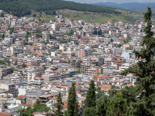 Fototapeta premium Panoramic view of Lamia City, Central Greece