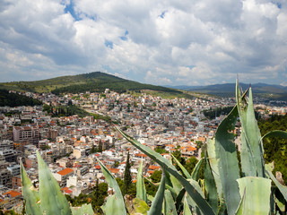 Panoramic view of Lamia City, Central Greece
