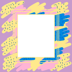 Fototapeta premium Memphis background with abstract shapes