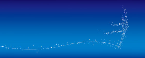 フィギアスケートの優雅なシルエットイラスト © YY apartment