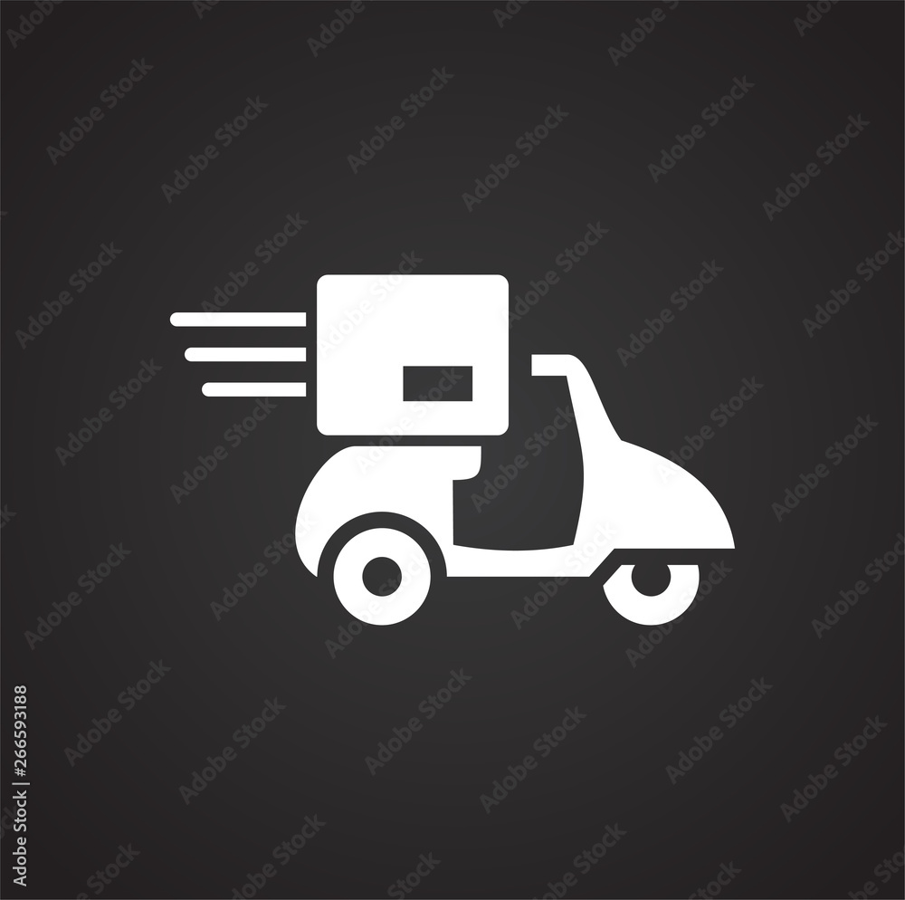 Poster delivery related icon on background for graphic and web design. simple vector sign. internet concept