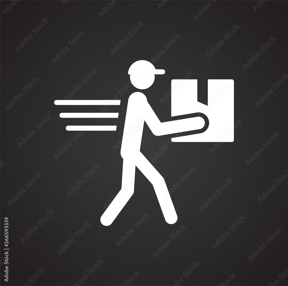 Poster delivery related icon on background for graphic and web design. simple vector sign. internet concept