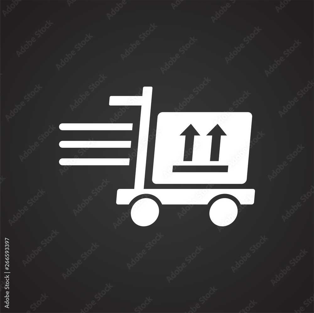 Poster delivery related icon on background for graphic and web design. simple vector sign. internet concept