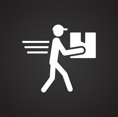 Delivery related icon on background for graphic and web design. Simple vector sign. Internet concept symbol for website button or mobile app.