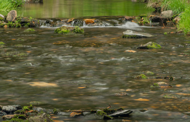 Spring small river Olesnice near Zlate Hory town
