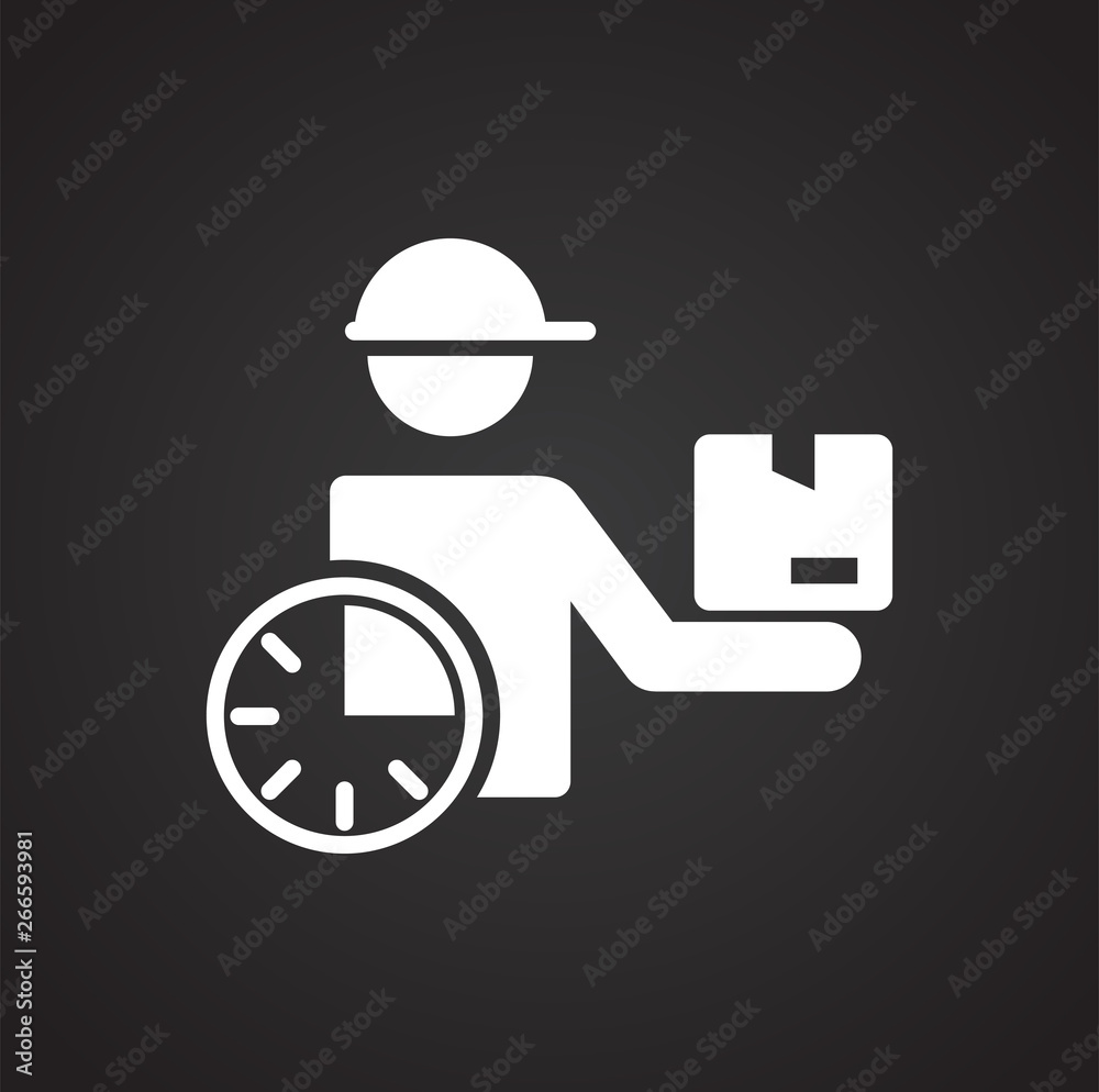 Poster delivery related icon on background for graphic and web design. simple vector sign. internet concept