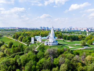 Fototapeta na wymiar Aerial view to the Kolomenskoye Museum-Reserve Moscow, Russia