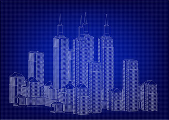 Fototapeta premium Frame of white buildings