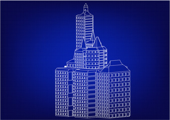 Fototapeta premium Frame of white buildings