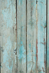 Vintage turquoise texture, old wooden background from horizontal boards