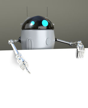 robot searth in internet 3d render.