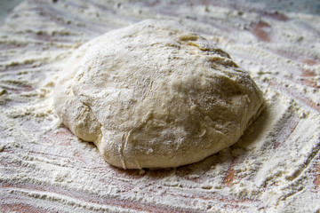 pizza dough is on the table