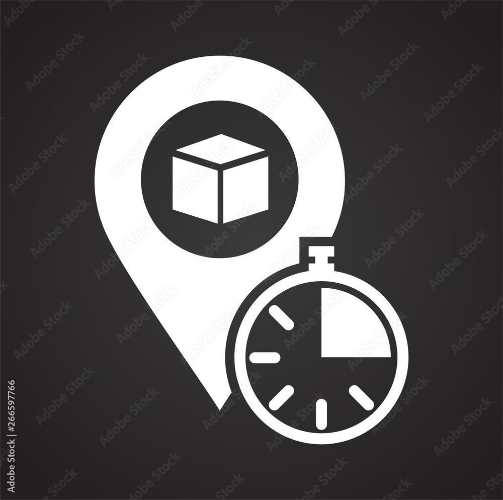 Poster delivery related icon on background for graphic and web design. simple vector sign. internet concept