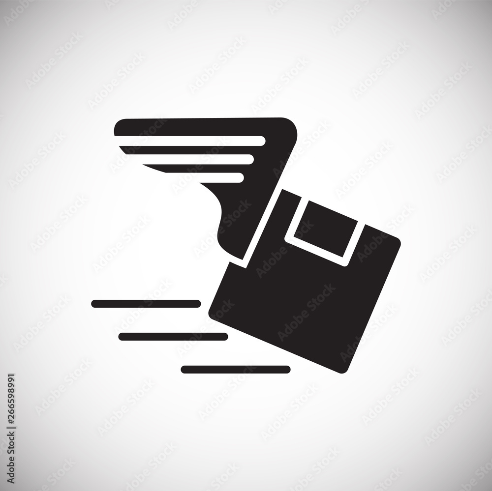 Poster delivery related icon on background for graphic and web design. simple vector sign. internet concept
