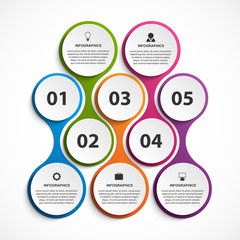 Infographic design organization chart template for business presentations, information banner, timeline or web design.