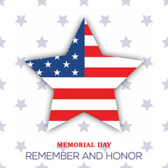 Memorial Day card with stars . Vector