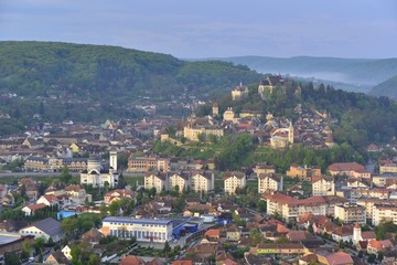 Fototapeta na wymiar Sighisoara, Transylvania; General view of town in spring