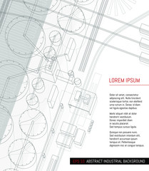 Abstract industrial thin line background. Template for your design works. Vector illustration.