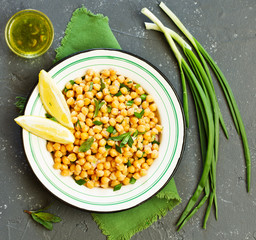 Chickpea and mint salad.