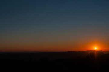 sunset in mountains