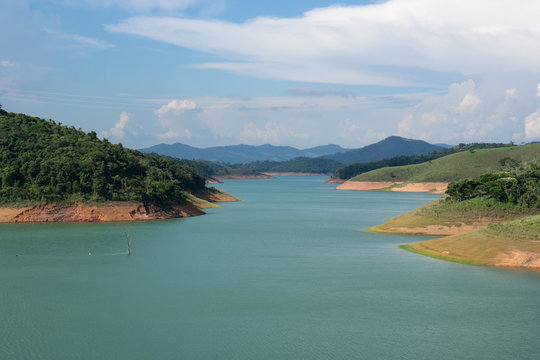 Landscape of a dam lake