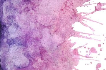 Abstract pink and purple watercolor background.