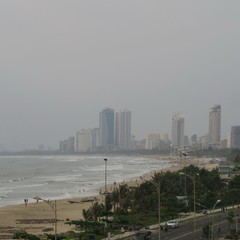 Fototapeta premium Da Nang, a city in central Vietnam in March 2019, by the sea with beautiful beach