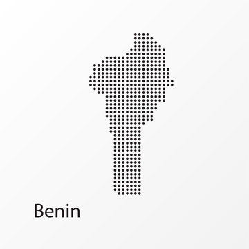 Dots Benin Vector Geographical Map