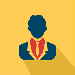 Flat businessman avatar vector illustration