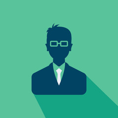 Flat businessman avatar vector illustration
