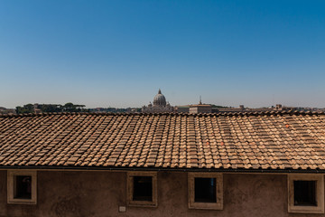 A view of the St. Peter's Basilica from the Castel Sant'Angelo