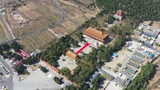 Aerial view of Changling tombs,Ming tombs,Beijing,China