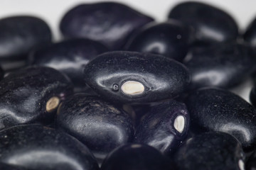 Macro photo of white rice and black beans, photographed in Minas Gerais, Brazil