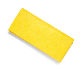 Yellow rag for cleaning on an isolated white background