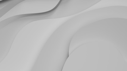 Elegant grey relief. Abstract topographical background. Beautiful fluid design. chaotic ribbons create white flow. 3d illustration