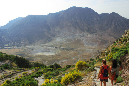 Stefanos Crater panoramic view in Nisyros Island