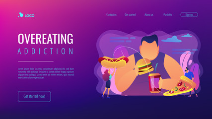Website vibrant violet landing web page template.