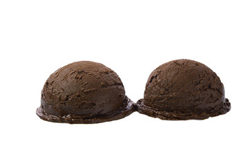 brown ice cream isolated on white background
