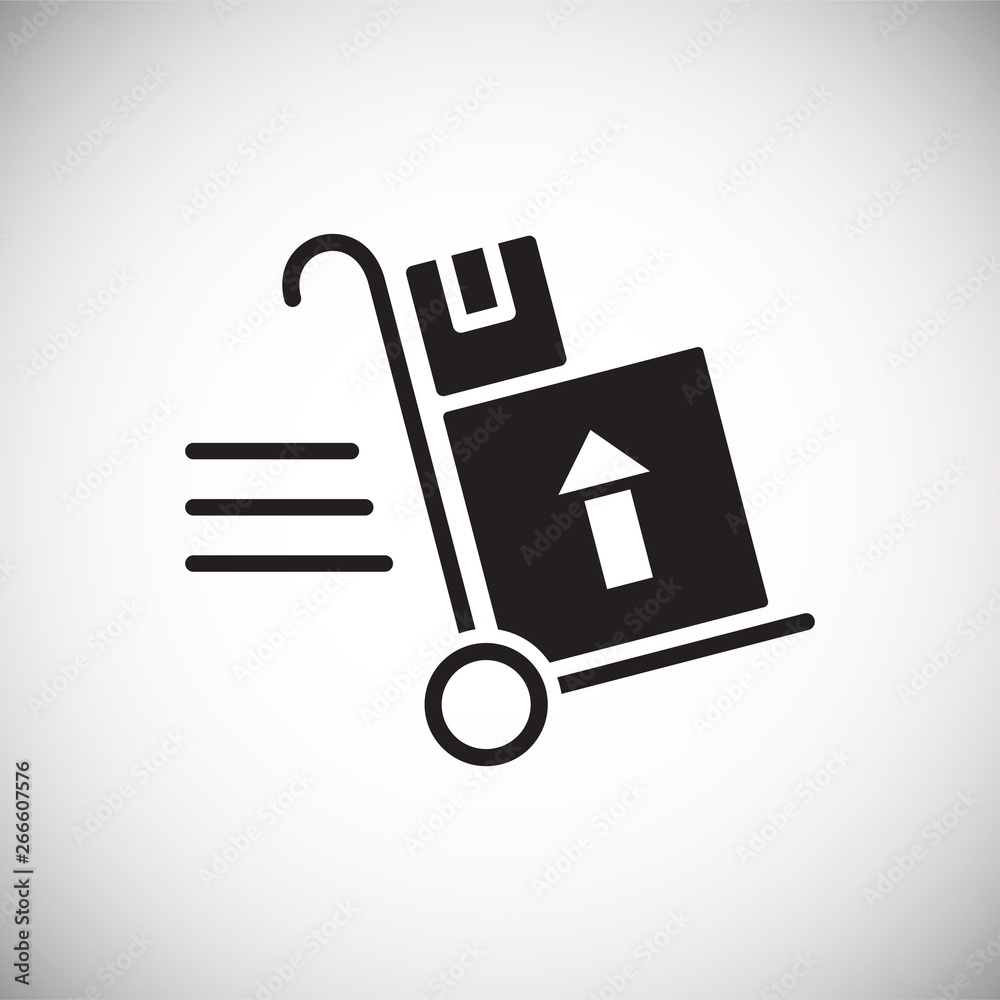 Poster delivery related icon on background for graphic and web design. simple vector sign. internet concept