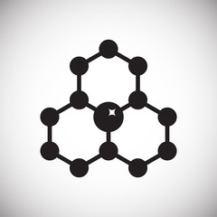 Molecula icon on background for graphic and web design. Simple vector sign. Internet concept symbol for website button or mobile app.