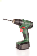 Cordless drill driver isolated on the white background