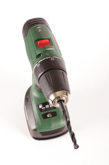 Cordless drill driver isolated on the white background