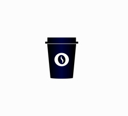 Coffee in a cardboard glass with you, takeaway. Coffee web icon close-up for smartphone or web site. Delicious hot drink