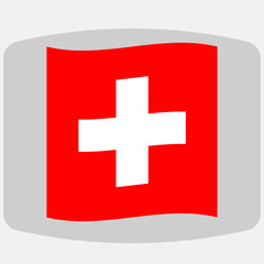 Obraz premium flaga Szwajcarii, ilustracji wektorowych, mieszkanie