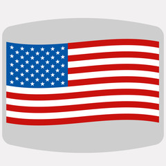 flag of the United States of America, vector illustration, flat