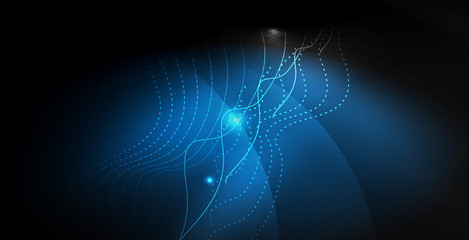 Glossy shiny glowing neon waves