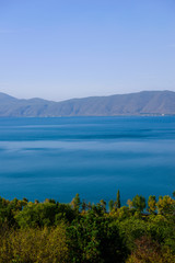 Fototapeta premium Panoramic view of Lake Sevan, Armenia