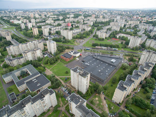 Aerial view of Eiguliai district in Kaunas, Lithuania