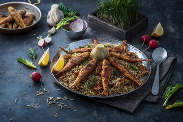 Sabzi Polo va Mahi - Herbed Persian Rice and Pan-fried Fish