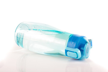 Plastic water bottle isolated on the white background